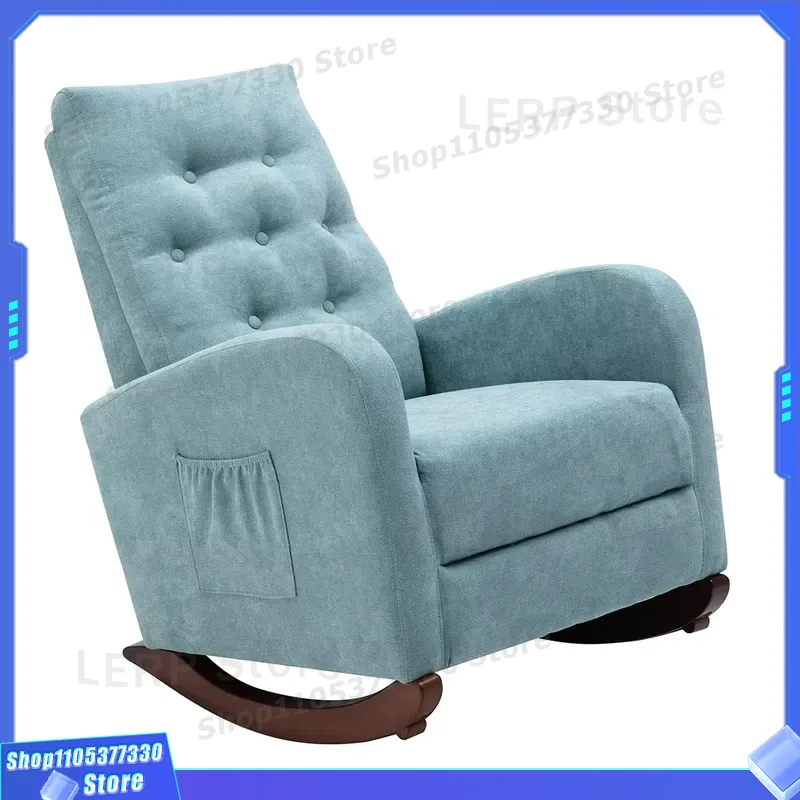 Baby Nursery Rocking Chair - Houten baby schommelstoel met hoge rugleuning,