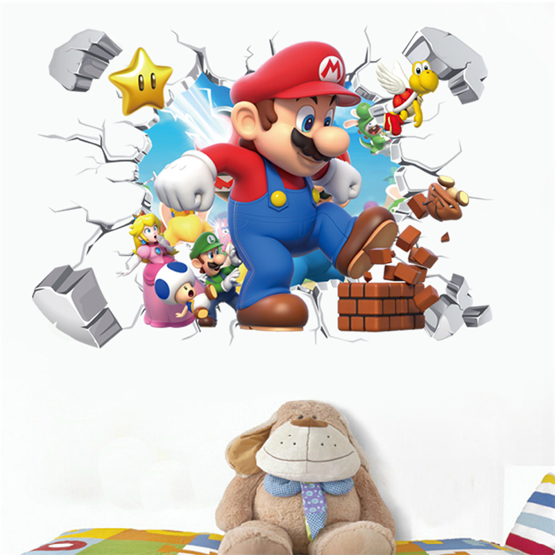 Baby Nursery Stickers - 3D Cartoon Anime Game Characters Muursticker