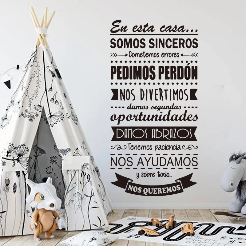 Baby Nursery Vinyl - Groot Spaans in dit huis regel