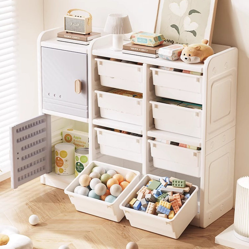 Baby Nursery Bookshelf - Kinderspeelgoedopbergorganisator met sorteerbakken Kindveilige speelkamerkast voor