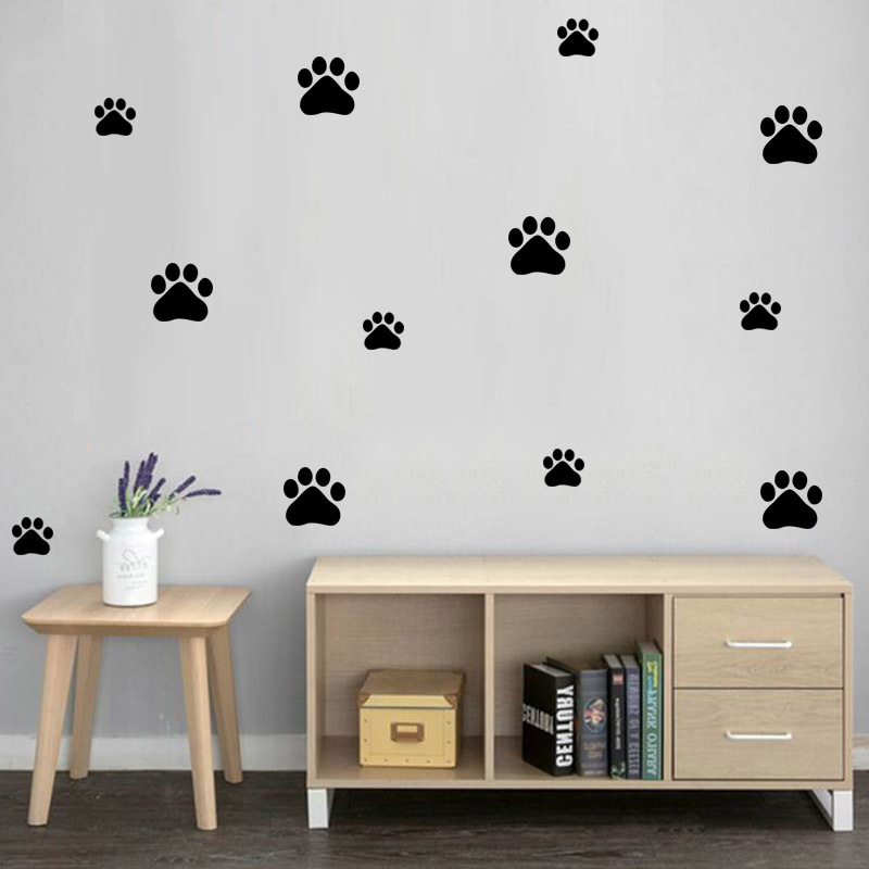 Baby Nursery Vinyl - Cartoon Hond Kat Lopen Poot Muurstickers