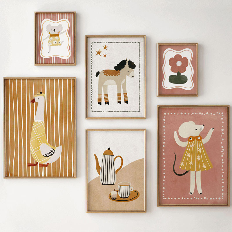 Baby Nursery Images - Muis Gans Paard Koala Koffie Bloem