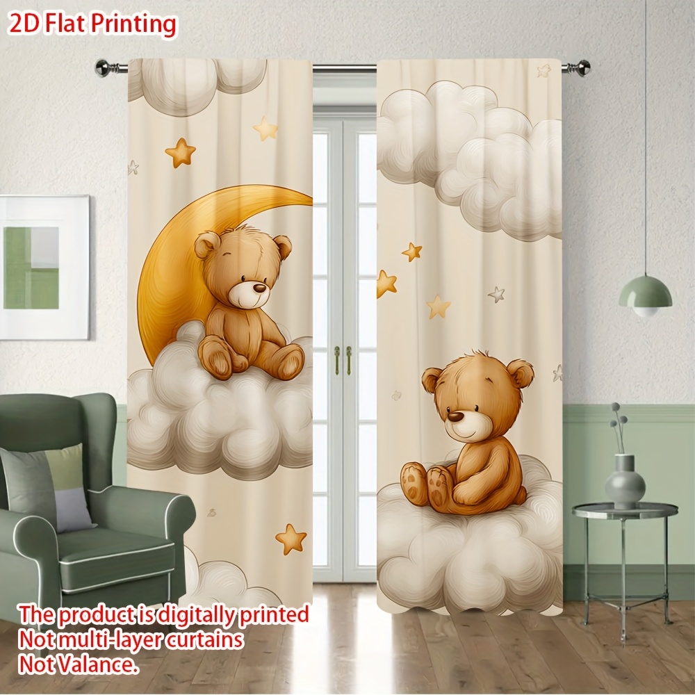 Blackout Curtain Nursery - Cartoon teddybeer gordijn, schattige beer op