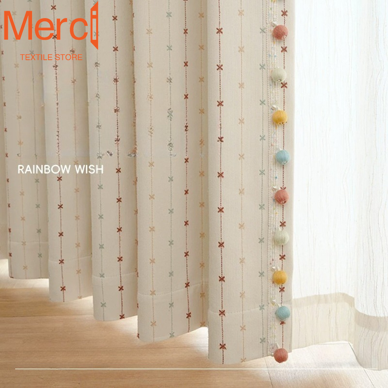 Blackout Curtain Nursery - Rainbow Star Wishes kinderkamer Chenille-gordijnen voor