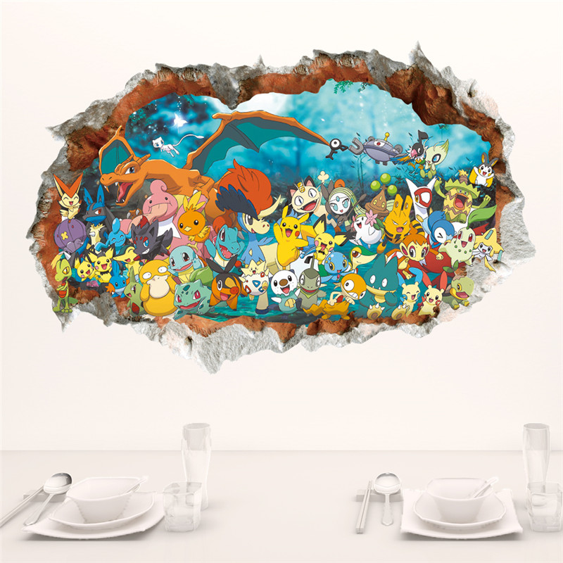 Baby Nursery Vinyl - Cartoon Pokémon Pikachu Muursticker Voor Kinderkamer