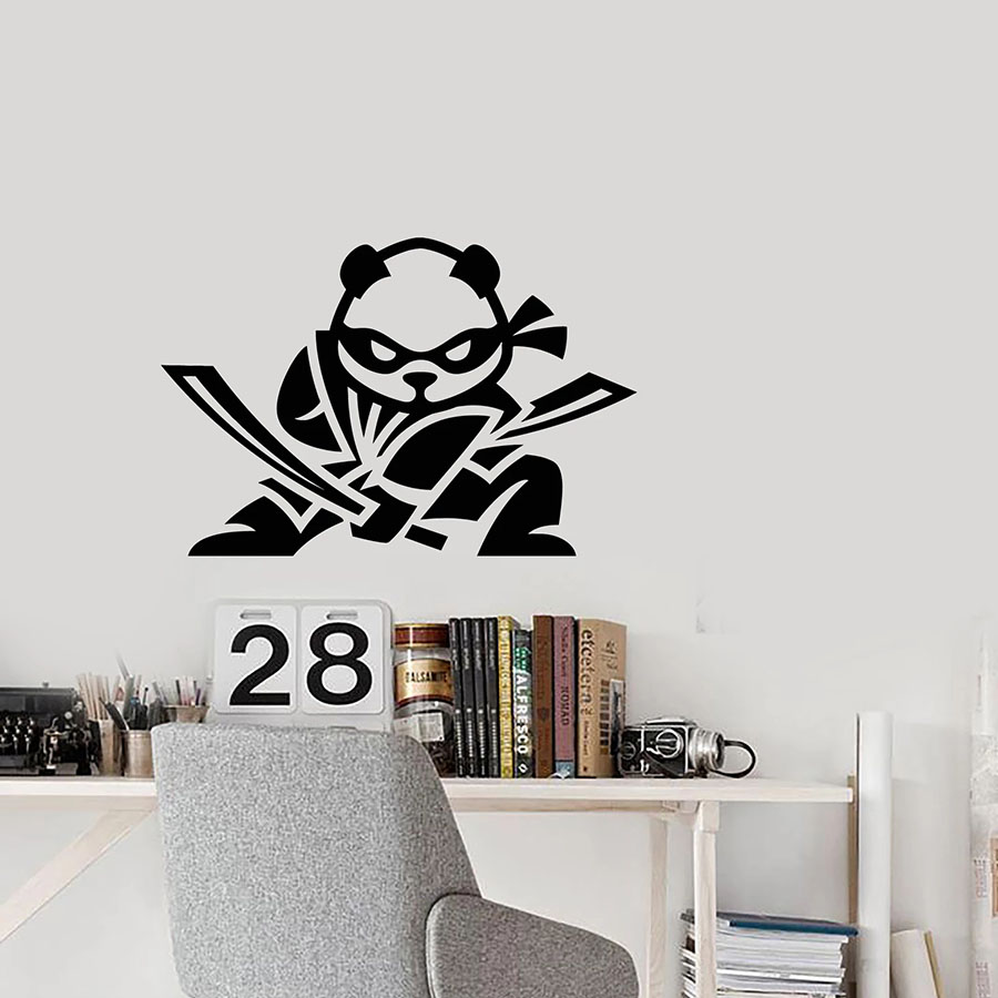 Baby Zone Nursery - Cartoon Baby Panda Muurtattoo Grappige Ninja