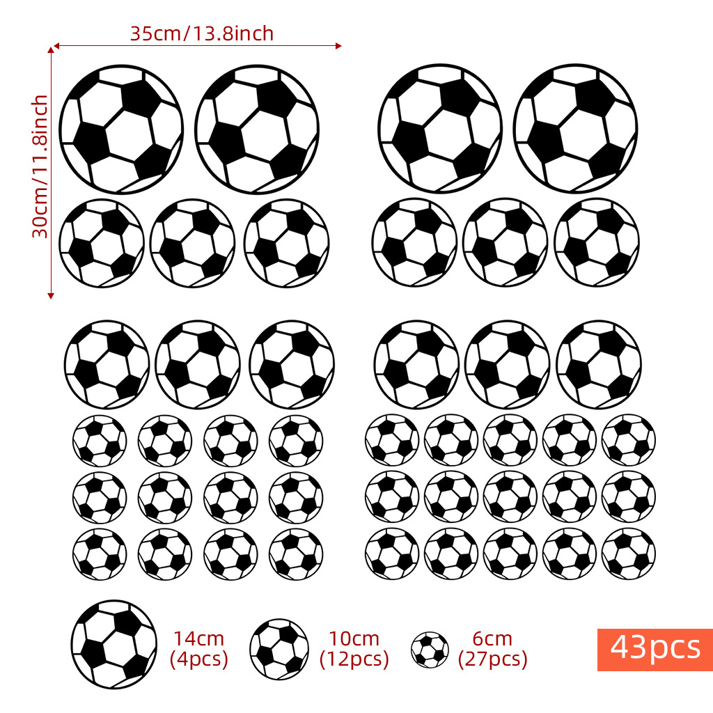 43 stuks voetbal muurstickers  - Baby Nursery Stickers recensie en prijs