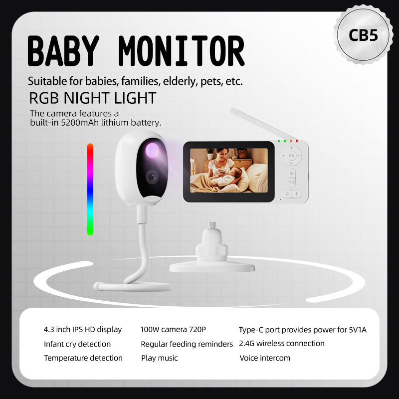 4,3-inch intelligente babyfoon - Wearable Baby Monitor recensie en prijs
