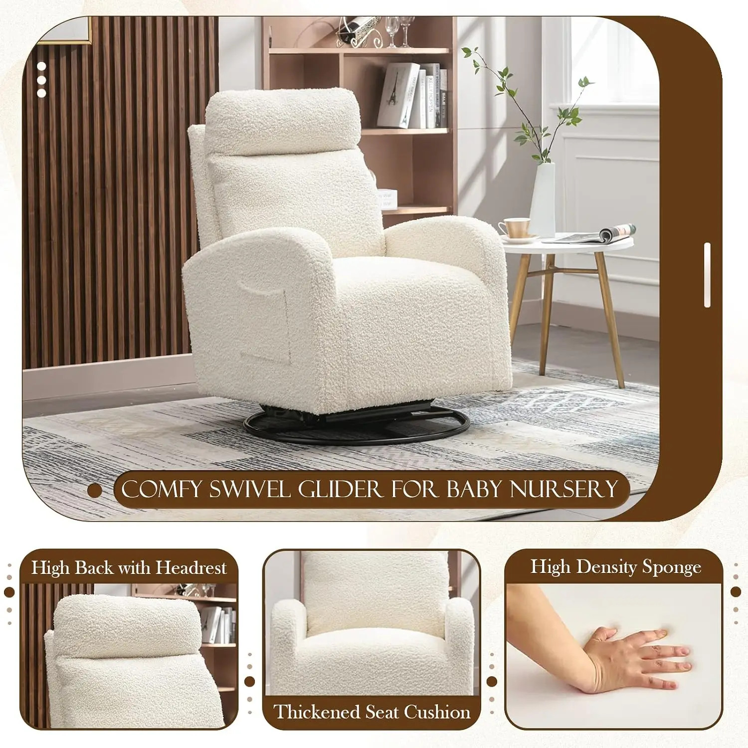 Moderne draaibare glijstoel, g - Baby Nursery Rocking Chair recensie en prijs
