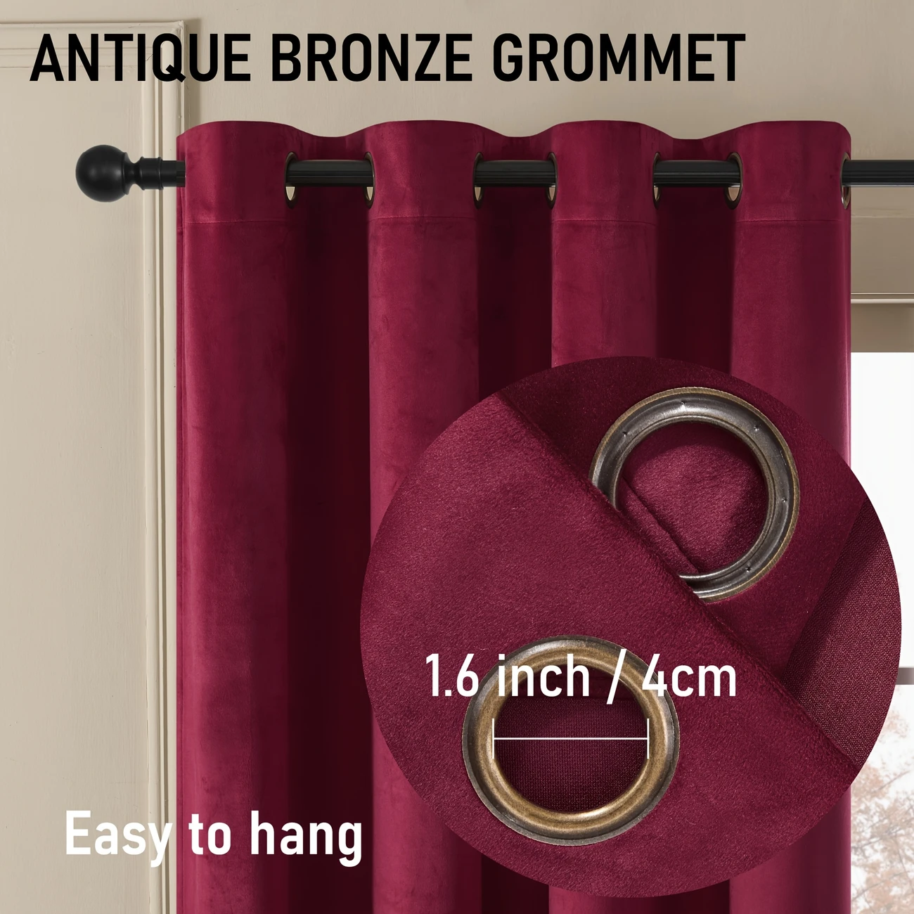 1PC Kerstgordijn Decor Bordeau - Blackout Curtain Nursery recensie en prijs
