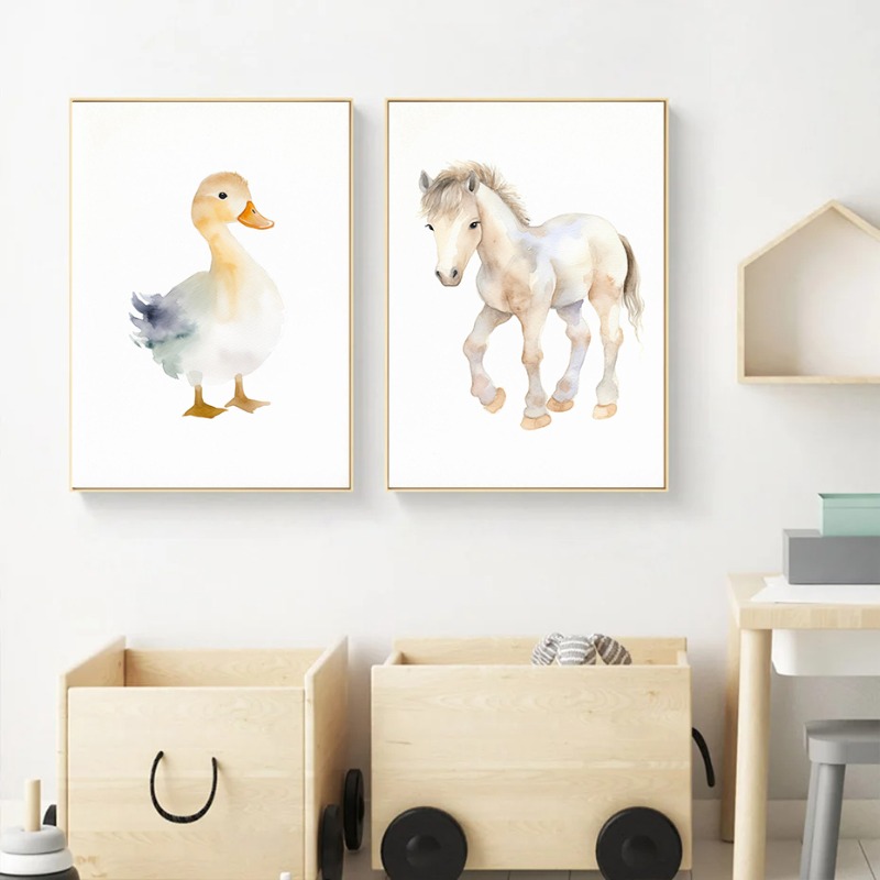 Aquarel Boerderijdieren Baby P - Baby Nursery Images recensie en prijs
