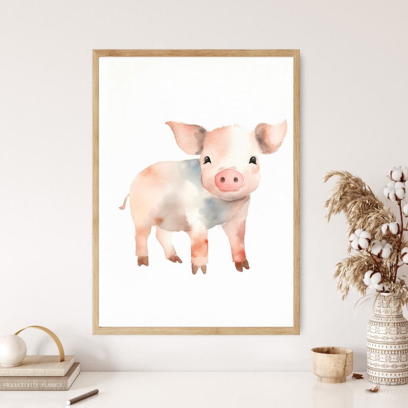 Aquarel Boerderijdieren Baby P - Baby Nursery Images recensie en prijs