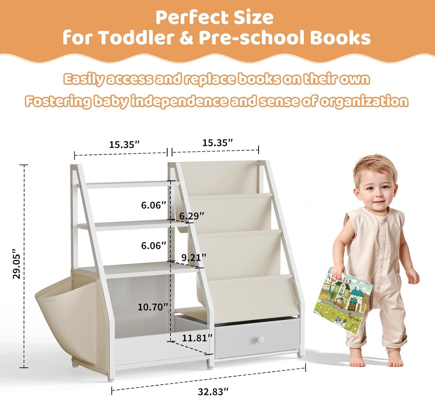 Kinderboekenplank en speelgoed - Baby Nursery Bookshelf recensie en prijs