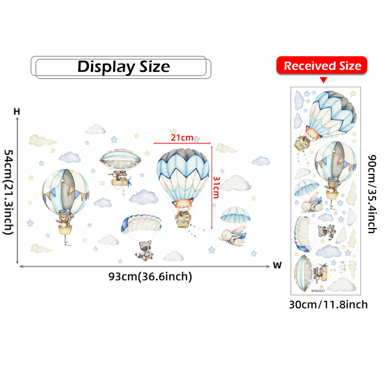 Cartoon Schattige Dieren Lucht - Baby Nursery Stickers recensie en prijs