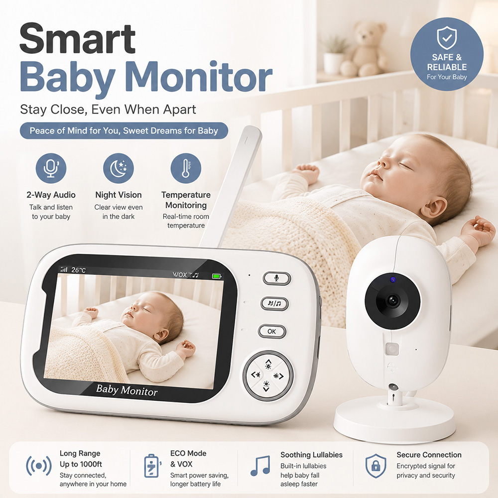3,5 inch babyfoon met camera e - Wearable Baby Monitor recensie en prijs