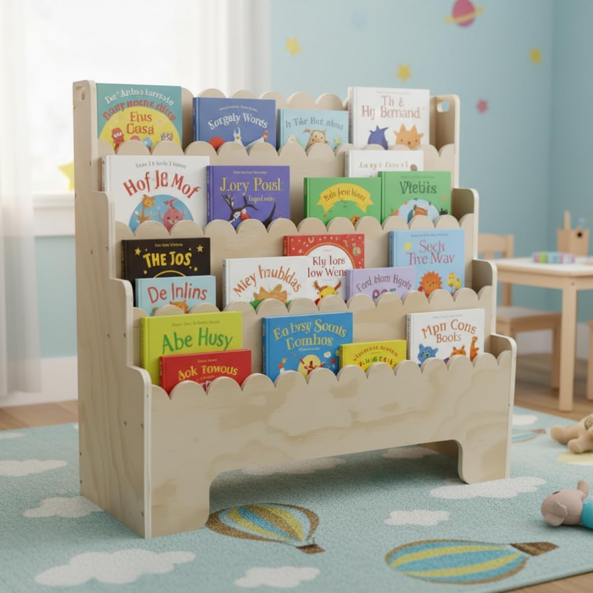 Kinderboekenplank met 4 niveau - Baby Nursery Bookshelf recensie en prijs