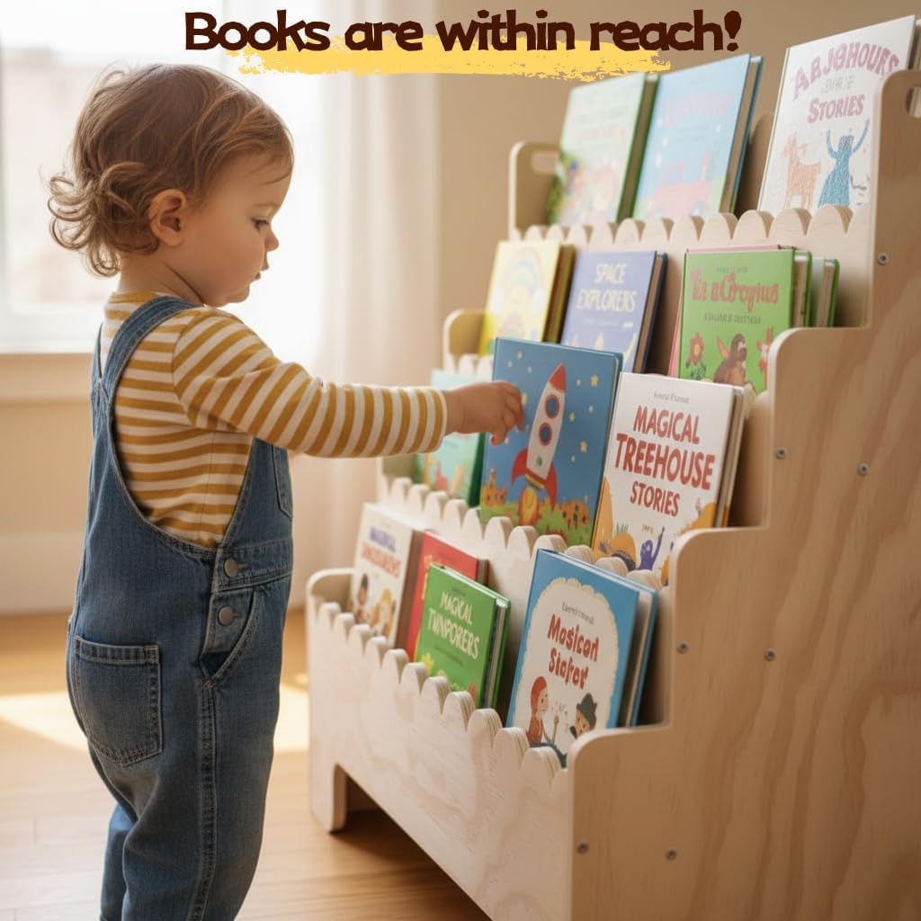 Kinderboekenplank met 4 niveau - Baby Nursery Bookshelf recensie en prijs