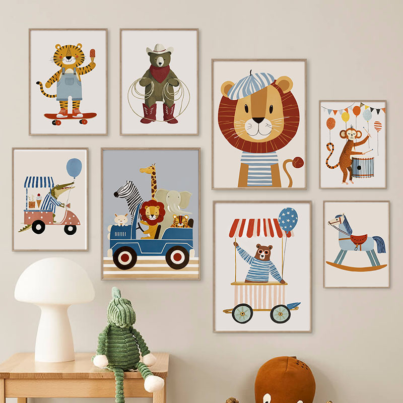 Grappige cartoon dieren auto b - Baby Nursery Images recensie en prijs