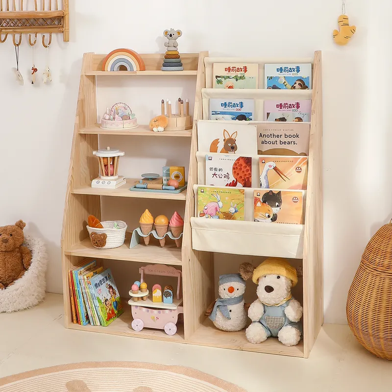 2-in-1 speelgoedopbergrek en b - Baby Nursery Bookshelf recensie en prijs
