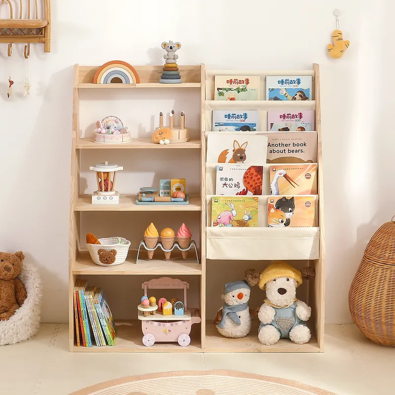 2-in-1 speelgoedopbergrek en b - Baby Nursery Bookshelf recensie en prijs