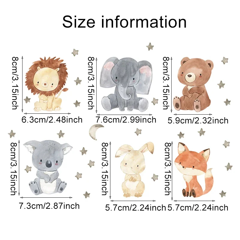 1/2/4/6set Cartoon Dieren Muur - Baby Nursery Stickers recensie en prijs