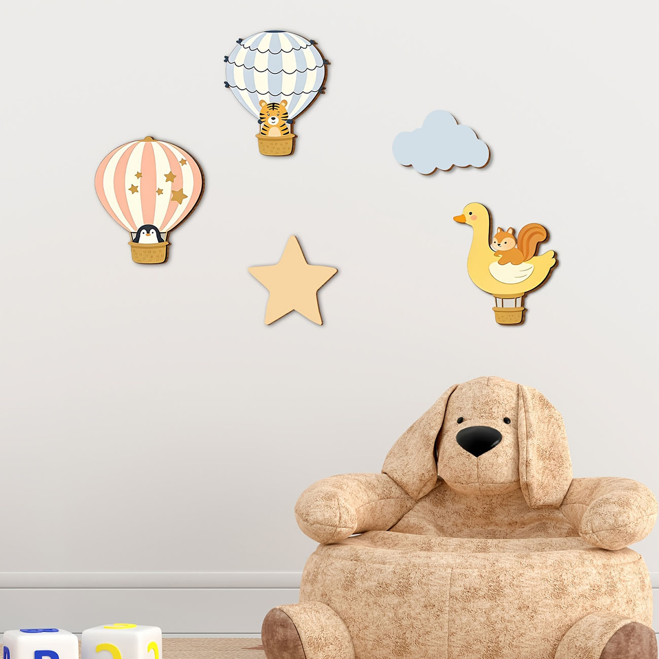 5 stuks dieren heteluchtballon - Baby Nursery Stickers recensie en prijs