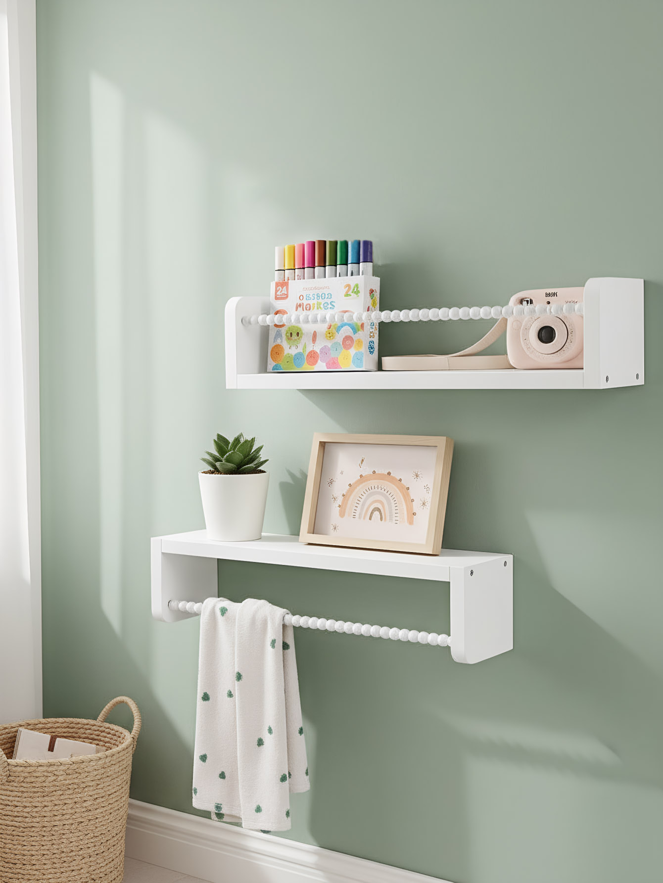Houten kinderkamer boekenplank - Baby Nursery Floating Shelves recensie en prijs